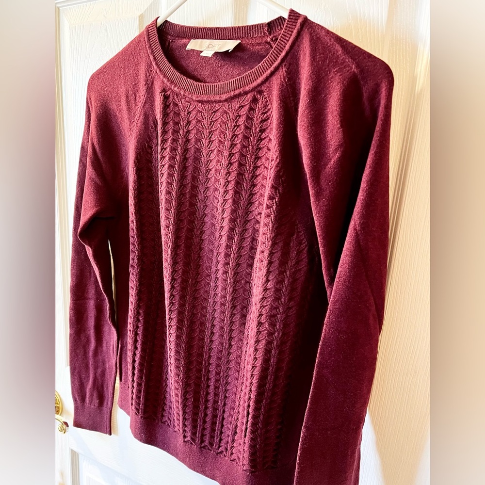 Loft Burgundy Sweater; Size Small